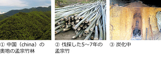 竹炭の製造過程1